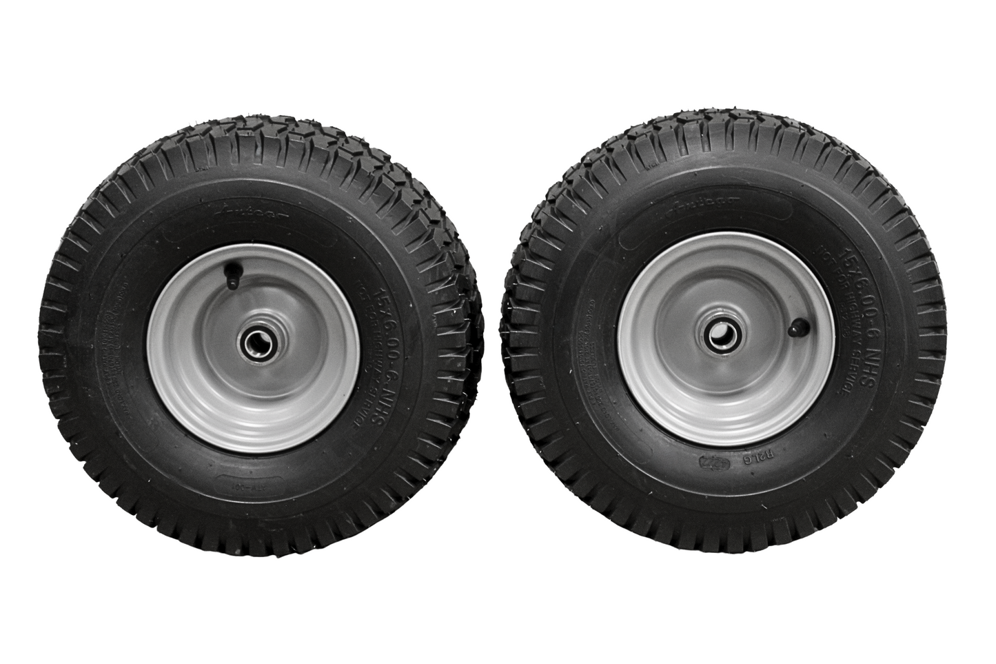 15x6.00-6 Husqvarna/Poulan Tire  & 6x4.5 Wheel Assembly .75" Bearing (Set of 4)