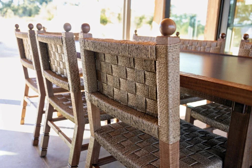 Vaterra Teak And Rattan Patio Dining Table