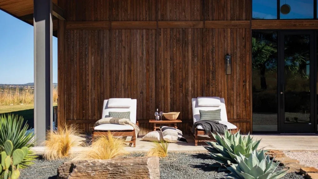 Vaterra Teak And Rattan Patio Pool Chaise (Set Of 2)