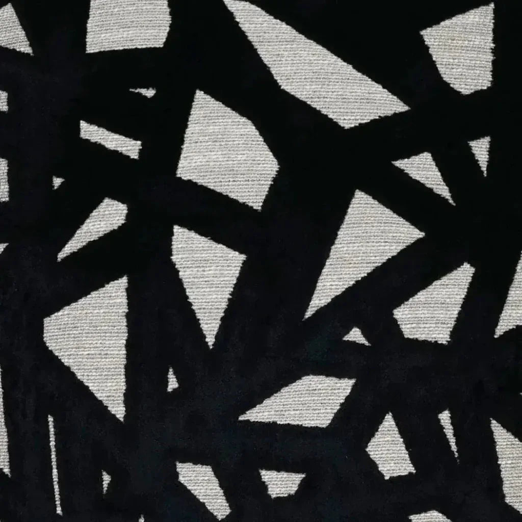 Veleri Black Abstract Black Grey Large Throw Pillow