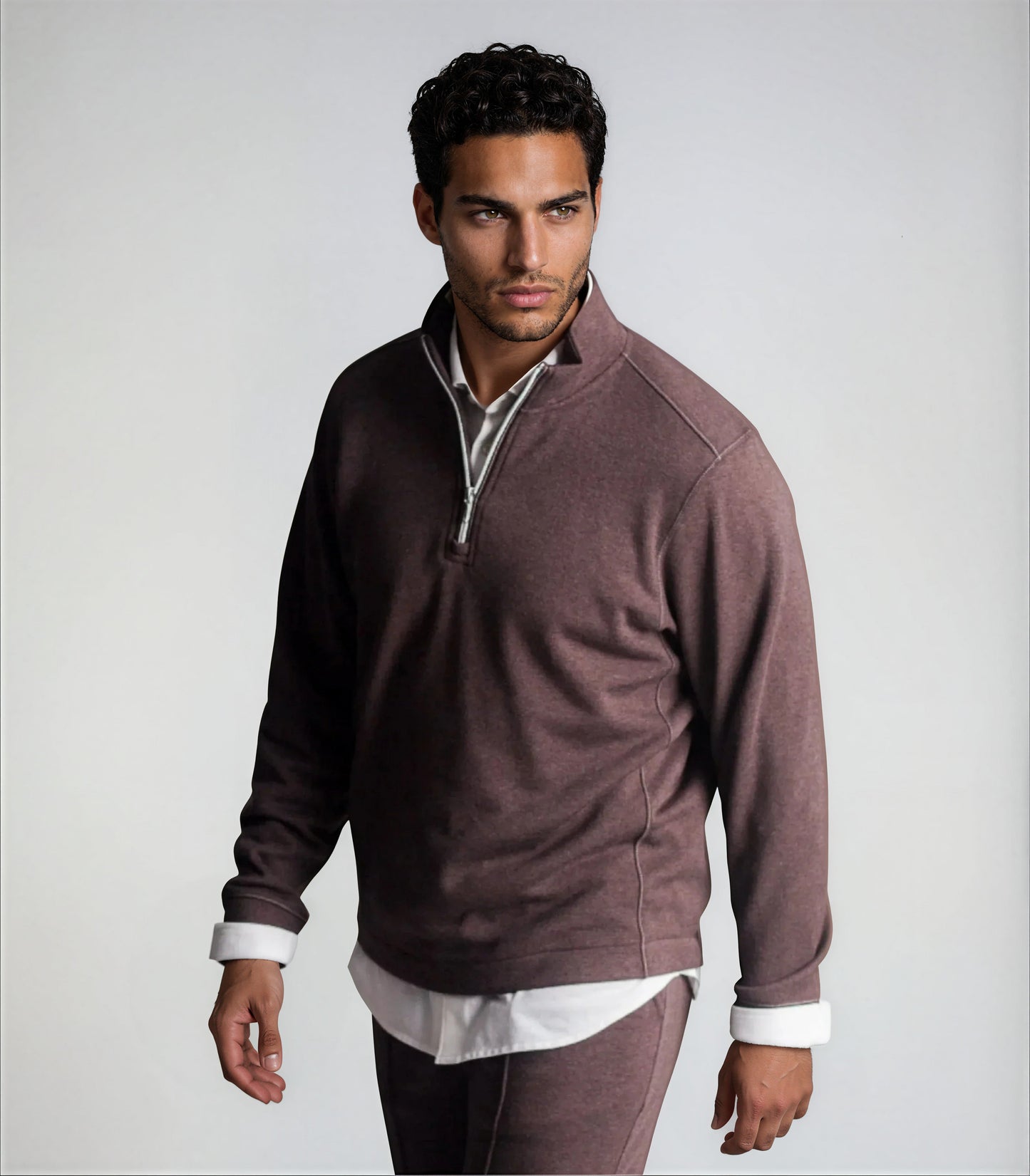 Voey Quarter Zip Sweatshirt - Espresso