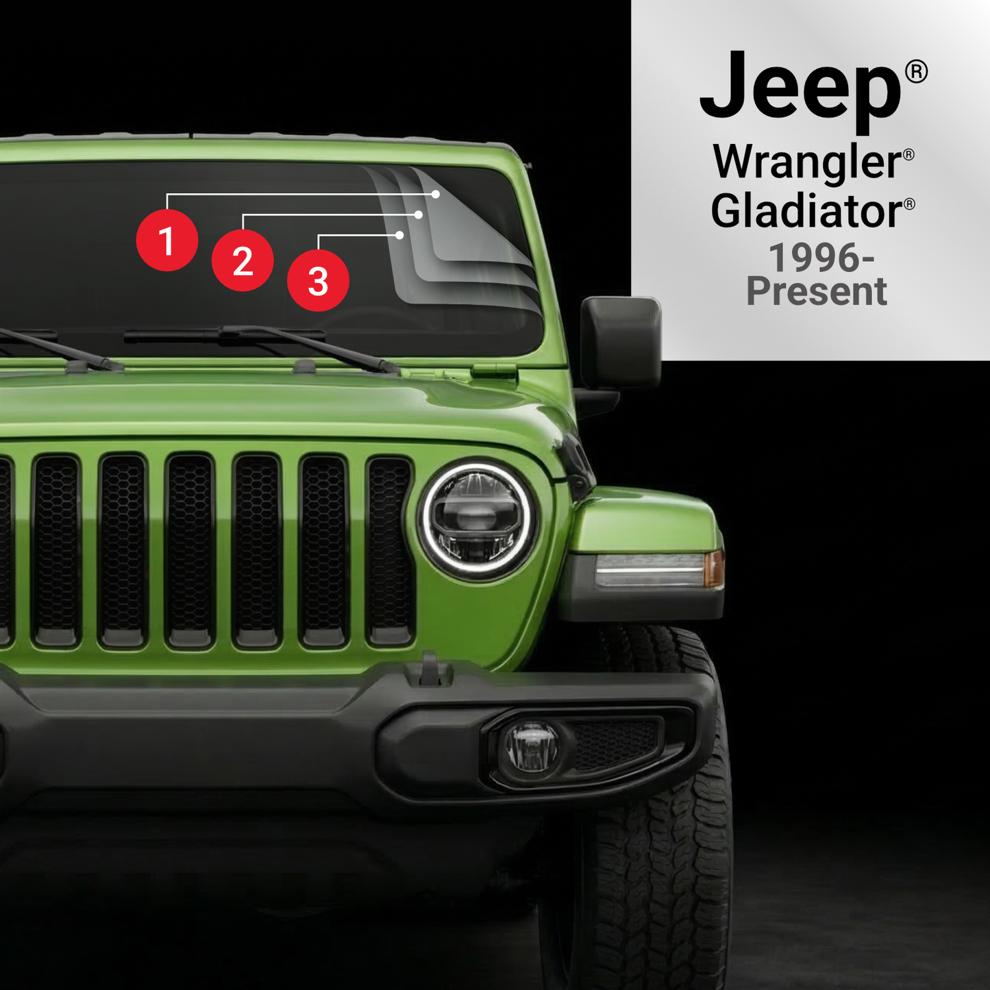 Windshield Defense Kit For Jeep Wrangler or Gladiator