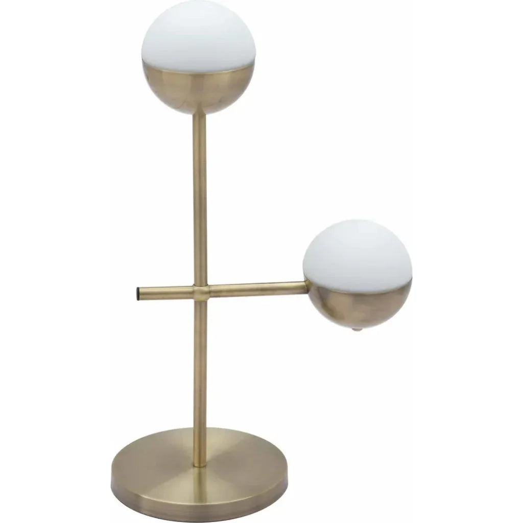 Waterloo Table Lamp White & Brushed Bronze