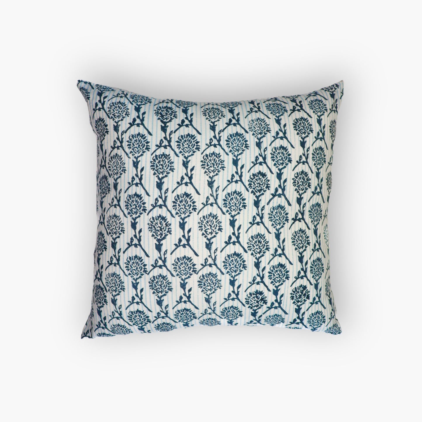 Nikhar Pure Linen Throw Pillow Cover - Azure Blue