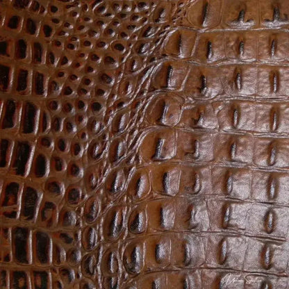 Western Leather Couch Brown Alligator Embossed Leather