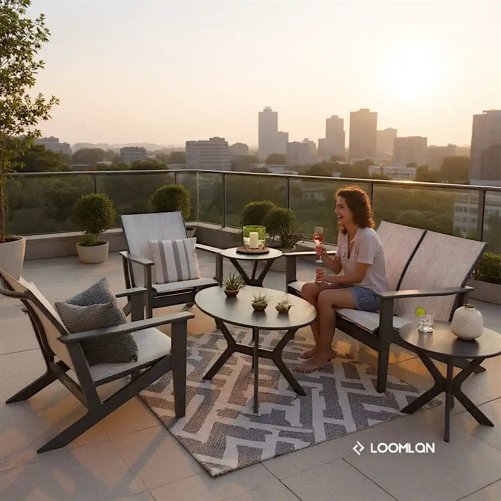Wexler MGP Sling Chat Height Two-Seat Loveseat