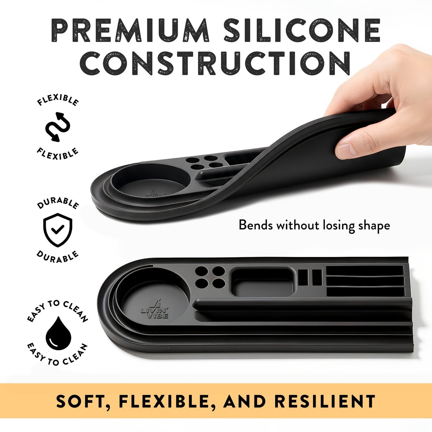 Silicone Desk Organizer Tray  15.25” × 5.5”