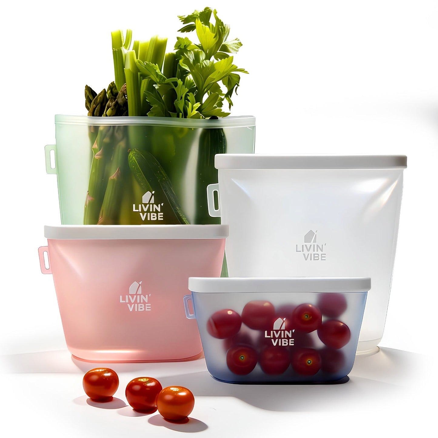 Reusable Silicone Food Storage Bags – Set of 4