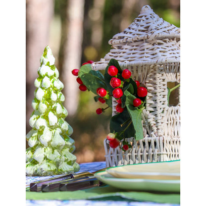 White Rattan Pagoda Lantern Set - 1 Large & 1 Small