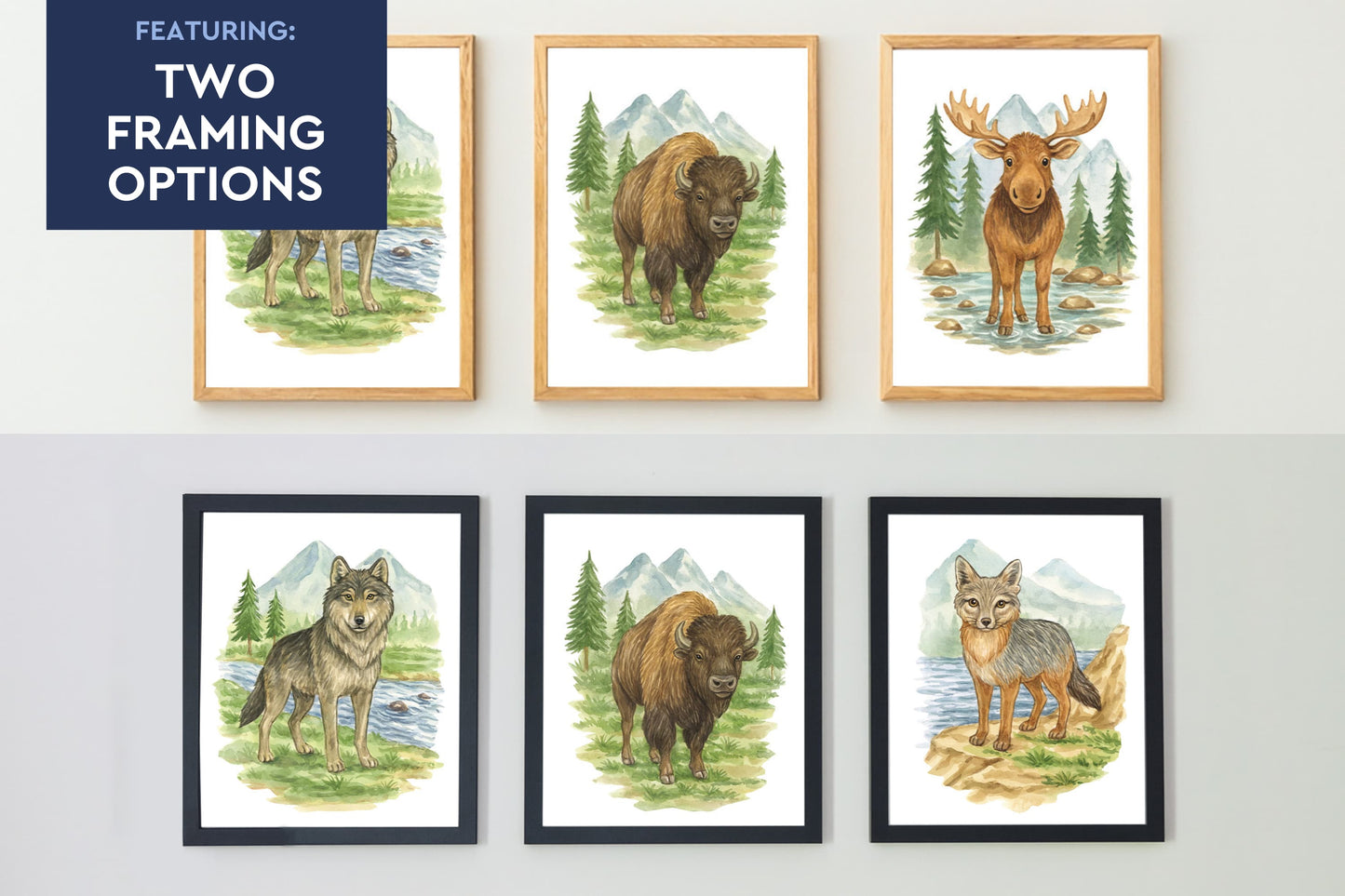 Wild Beasts Art Print, Framed (12" x 16")