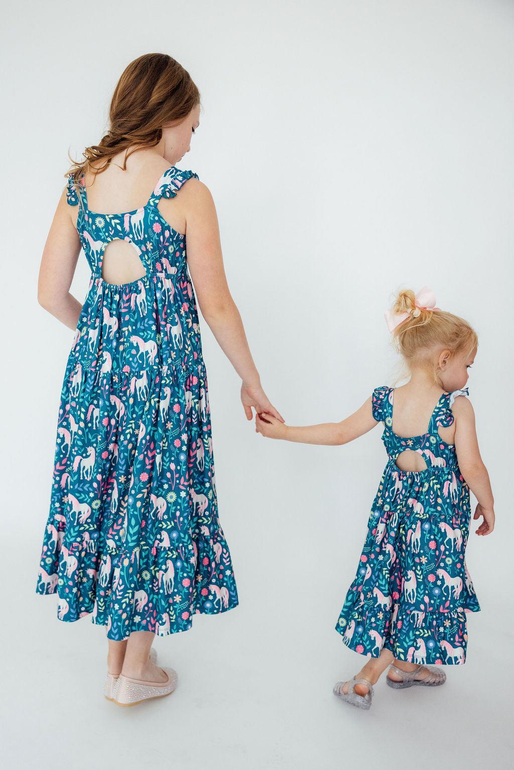 Wish Upon a Unicorn Ruffle Maxi Dress