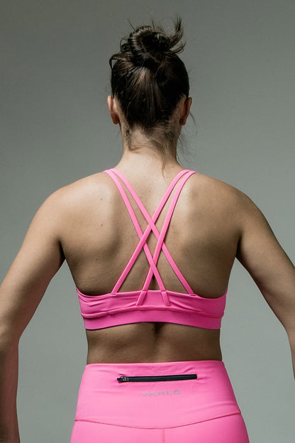 Women's SOHO Cross Back Sports Bra (Hot Shot Pink)