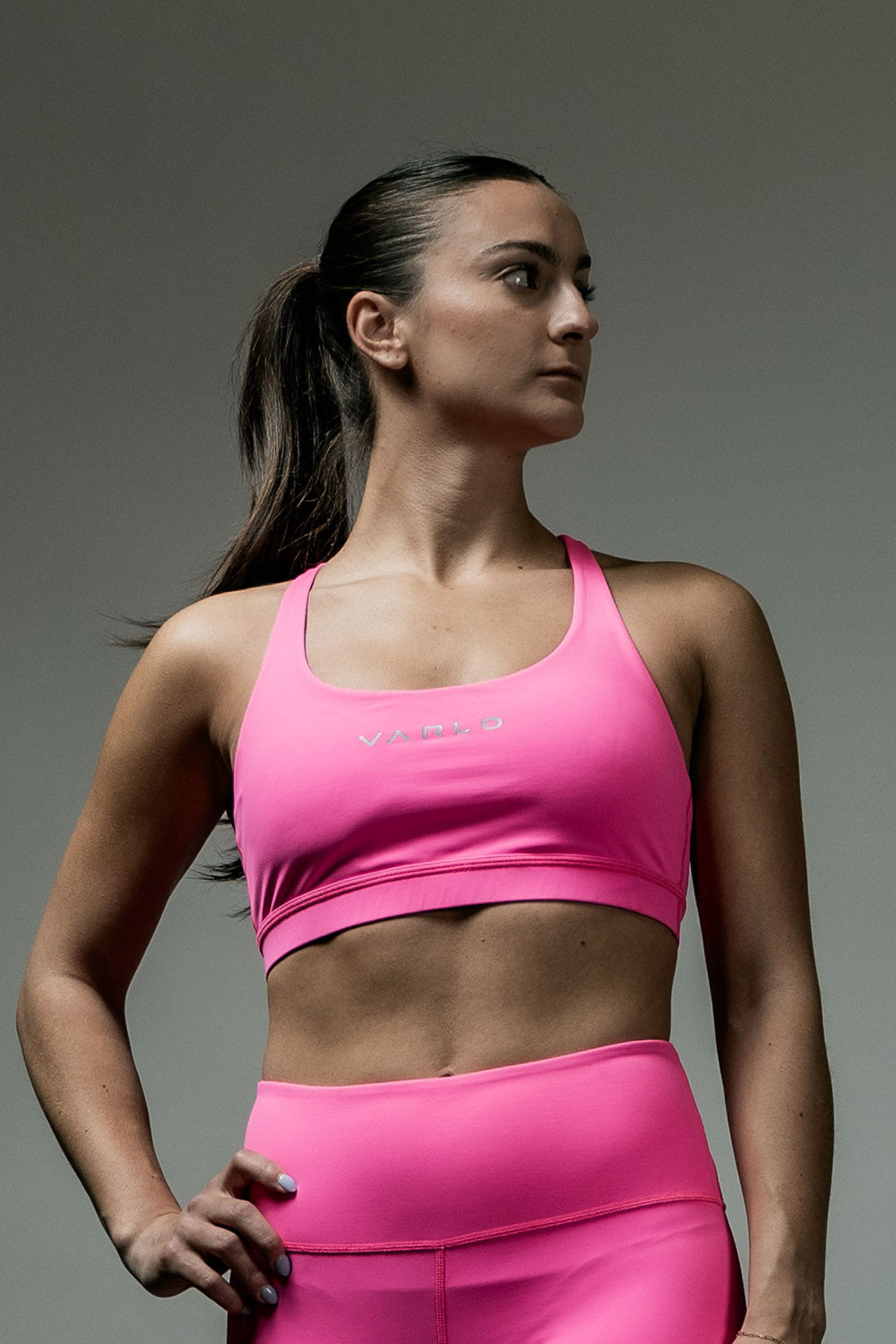Women's SOHO Cross Back Sports Bra (Hot Shot Pink)