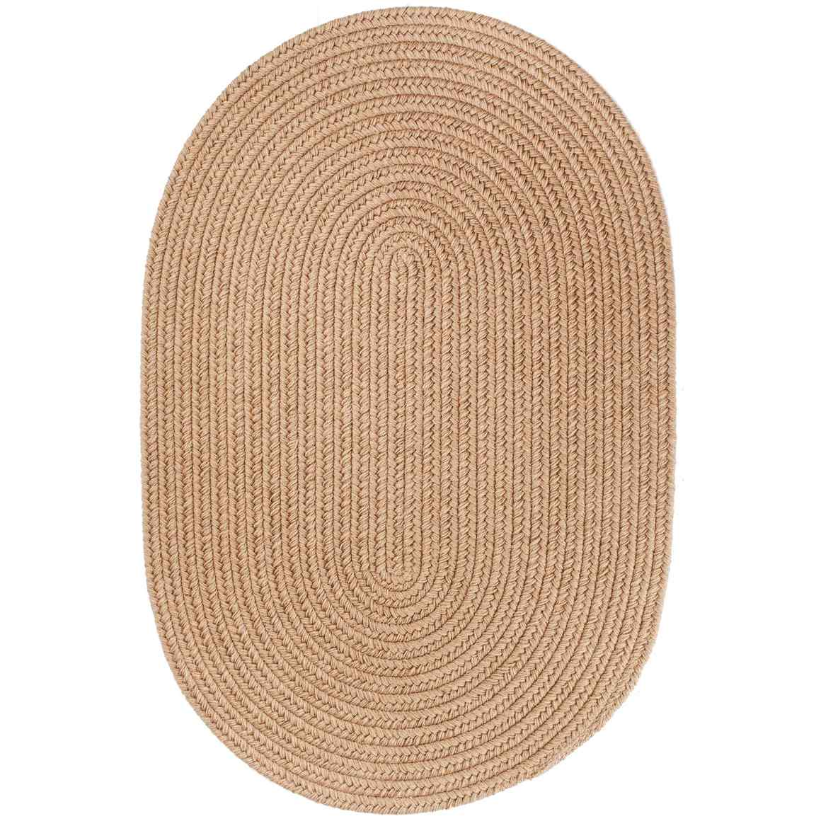 Wool Solids Braided Oval Area Rugs