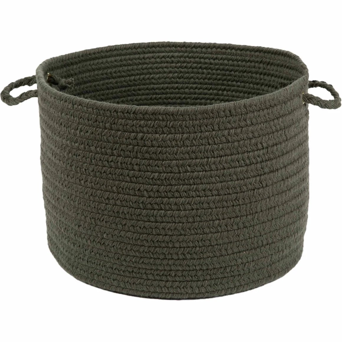 Wool Solids Flat Braid Handmade Basket