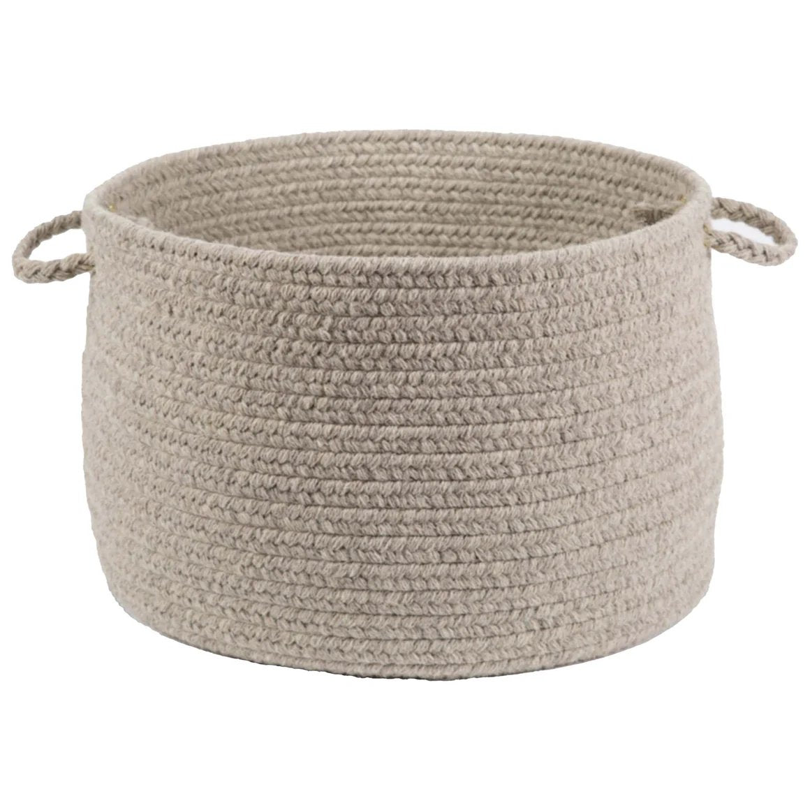 Wool Solids Flat Braid Handmade Basket