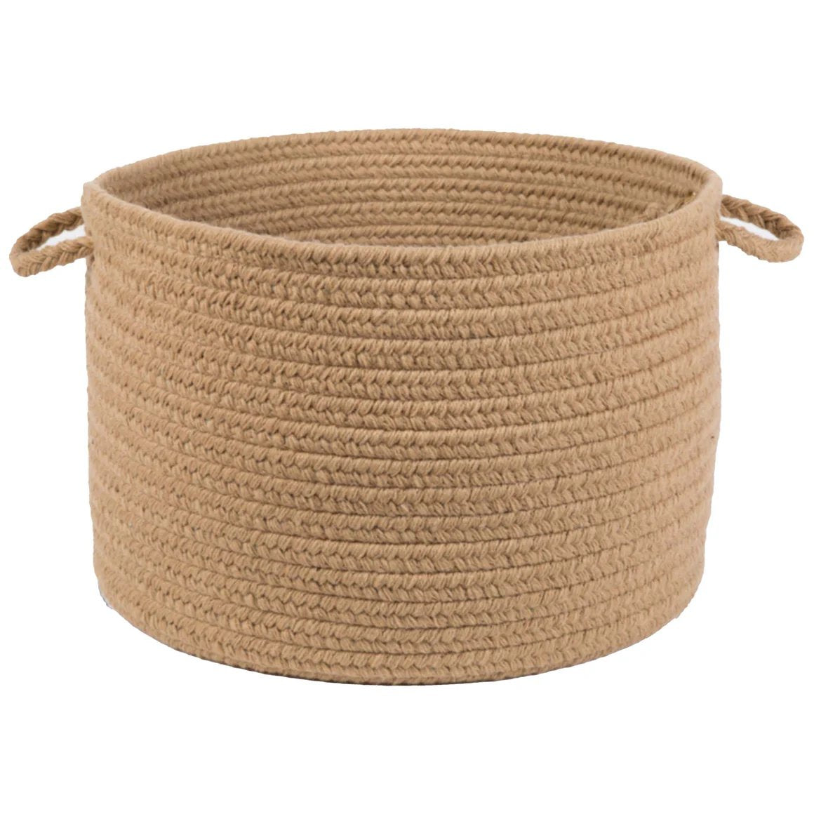 Wool Solids Flat Braid Handmade Basket
