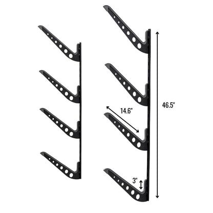 XSR Adjustable Wall Rack | Multi-Use | 4 Levels | Black