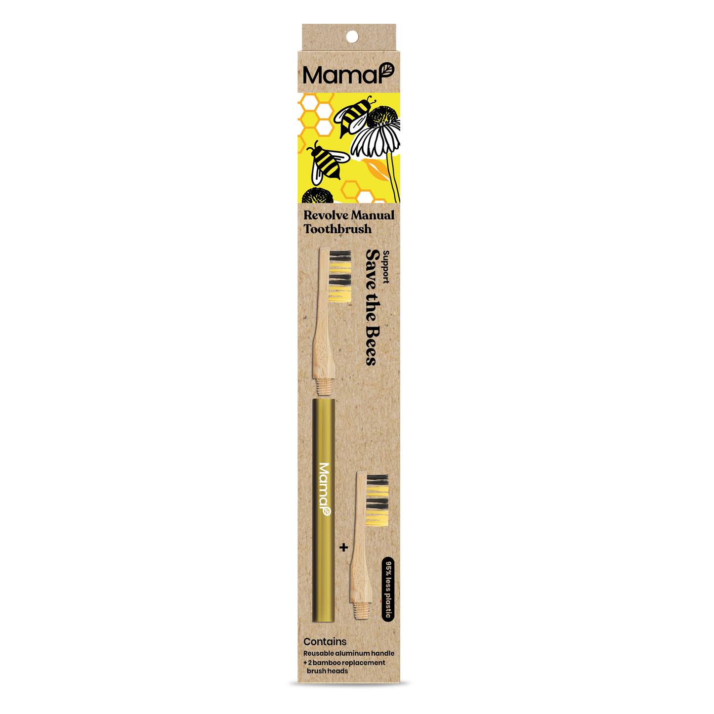 Revolve Manual Toothbrush with Replaceable Head - Save the Bees