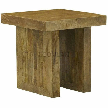 Zayvan Reclaimed Wood Planks Side Table