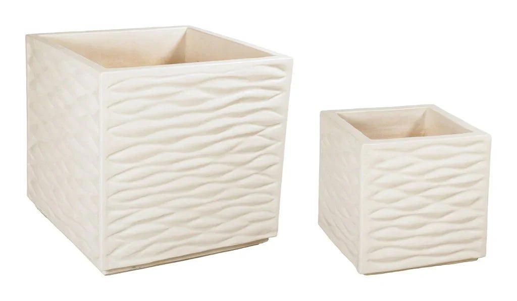 Zen Ceramic Glazed Patio Planter (Set Of 2)