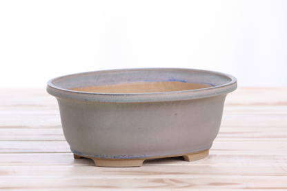 Willow Bonsai Ceramics Fat Bonsai Pot 7.5 Inch – Bold Oval Ceramic Bonsai & Succulent Planter with Accentuated Rim, High‑Fired Frost‑Proof Stoneware, Handmade in USA (Ocean)