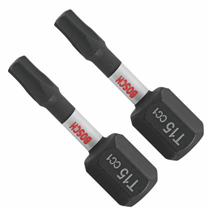 BOSCH ITDT15102 2 pc. Driven 1 In. Impact Torx® #15 Insert Bits