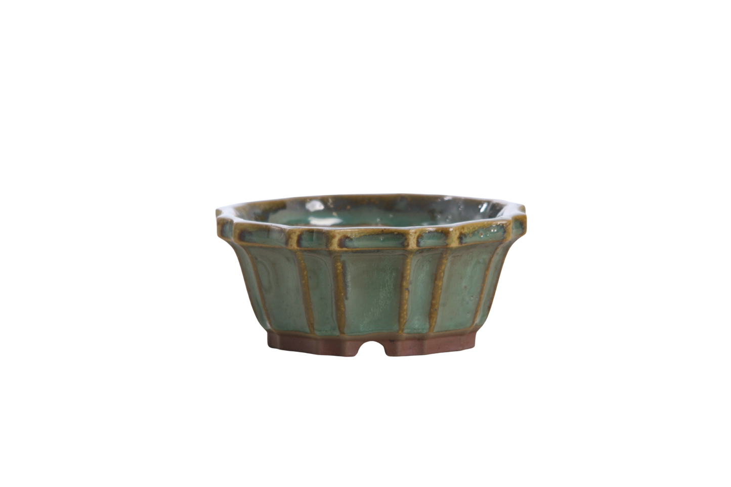 Willow Bonsai Ceramics Flower Design Bonsai Pot 4.5 Inch – Elegant Ceramic Bonsai & Succulent Planter, High‑Fired Frost‑Proof Stoneware with Drainage & Wiring Holes, Handmade in USA (Seaweed 2023)