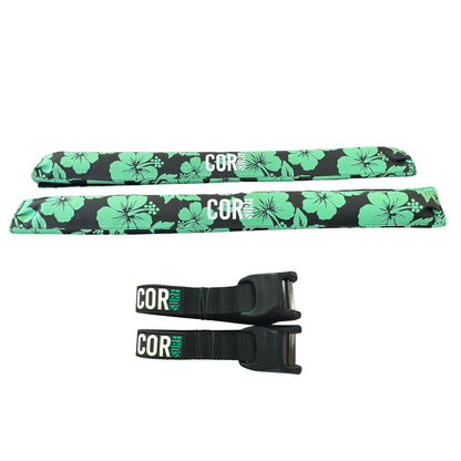 Aero Roof Rack Pad with 10' Scratch-Resistant Tie Downs(Wide Aero Bars)