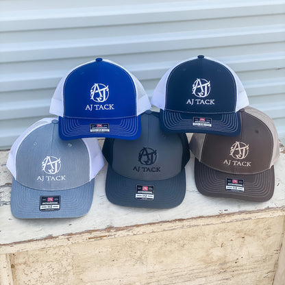 AJ Tack Navy Blue Embroidery Mesh Back Cap