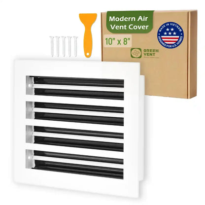 Aluminum White Linear Slot Diffuser 10x8 (Duct Opening)- Modern Air Vent Cover