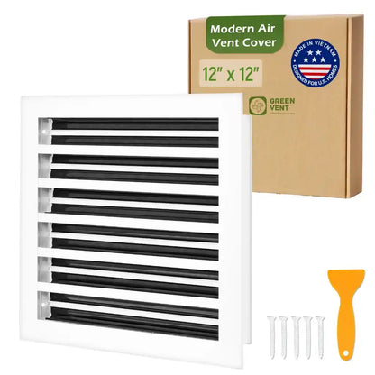 Aluminum White Linear Slot Diffuser 12x12 (Duct Opening)- Modern Air Vent Cover
