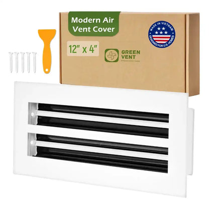 Aluminum White Linear Slot Diffuser 12x4 (Duct Opening)- Modern Air Vent Cover