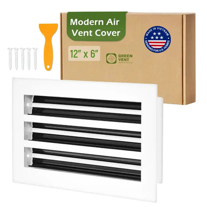 Aluminum White Linear Slot Diffuser 12x6 (Duct Opening)- Modern Air Vent Cover