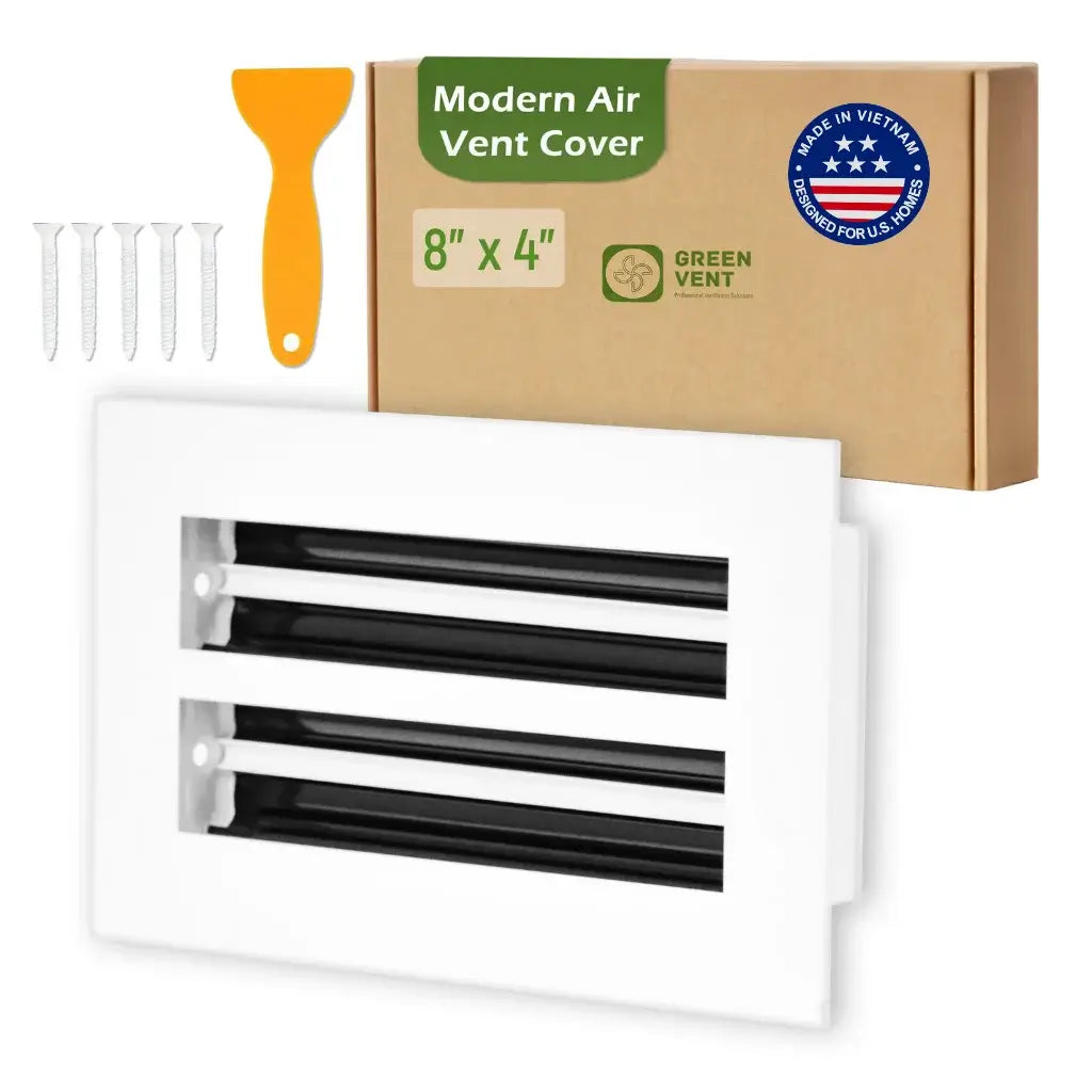 Aluminum White Linear Slot Diffuser 8x4 (Duct Opening)- Modern Air Vent Cover