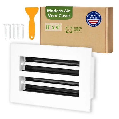 Aluminum White Linear Slot Diffuser 8x4 (Duct Opening)- Modern Air Vent Cover