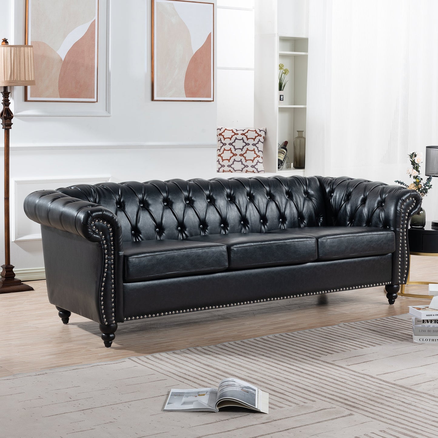 Man Cave 84.65' Arm Chesterfield Three Seater Sofa