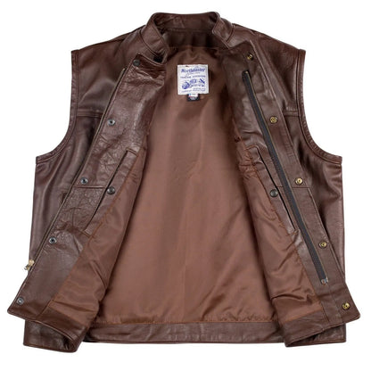 BECK® Men's 566 Brown Horsehide Leather Motorcycle Vest