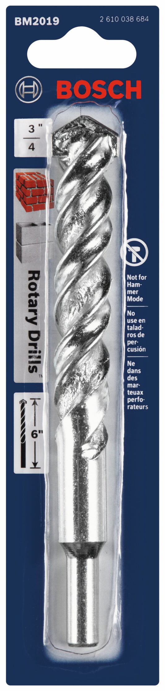 BOSCH BM2019 3/4 In. X 4 In. X 6 In. Fast Spiral Rotary Masonry Drill Bit
