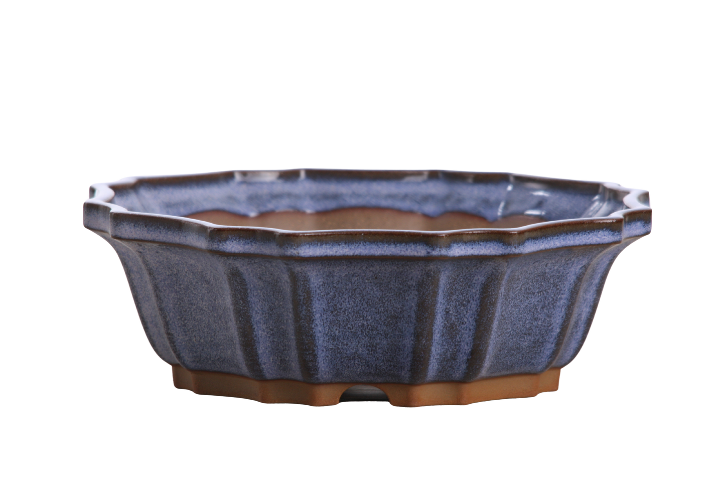 Willow Bonsai Ceramics Flower Design Bonsai Pot 8 Inch – Elegant Ceramic Bonsai & Succulent Planter, High‑Fired Frost‑Proof Stoneware with Drainage & Wiring Holes, Handmade in USA (Denim)