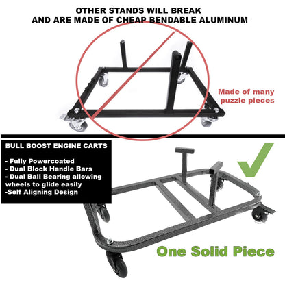 B Series B16 B18 B20 Engine Cradle Stand Cart Quick Block Handle Bars Casters