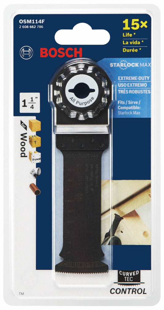 BOSCH OSM114F 1-1/4 In. StarlockMax® Oscillating Multi Tool Bi-Metal Plunge Cut Blade