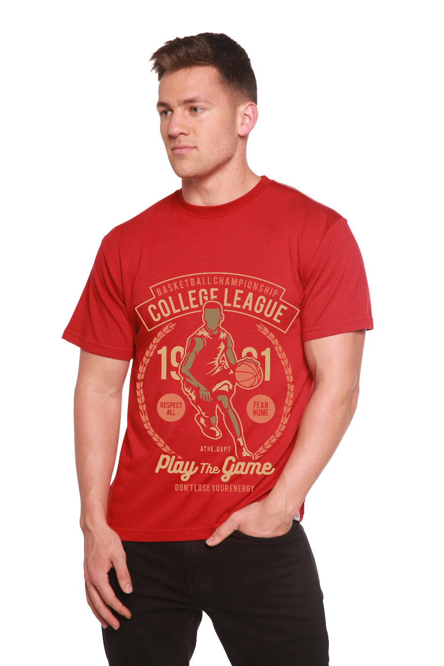 College League Men's Bamboo Viscose/Organic Cotton Short Sleeve Graphic T-Shirt
