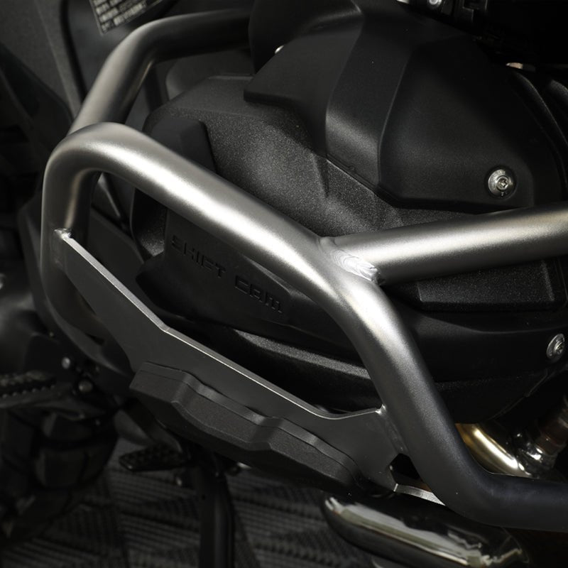 LOBOO Crash Bar for BMW R1300GS – 304 Stainless Steel Upper Protection Bar with Auxiliary Light Mount, Silver or Black Finish