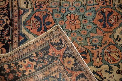 3.5x4.5 Antique Farahan Sarouk Square Rug