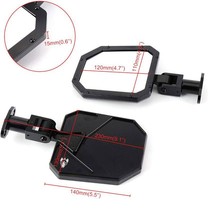 Side Mirrors Can Am Maverick X3 Premium Aluminum w/ Direct & 1.875" Roll Cage