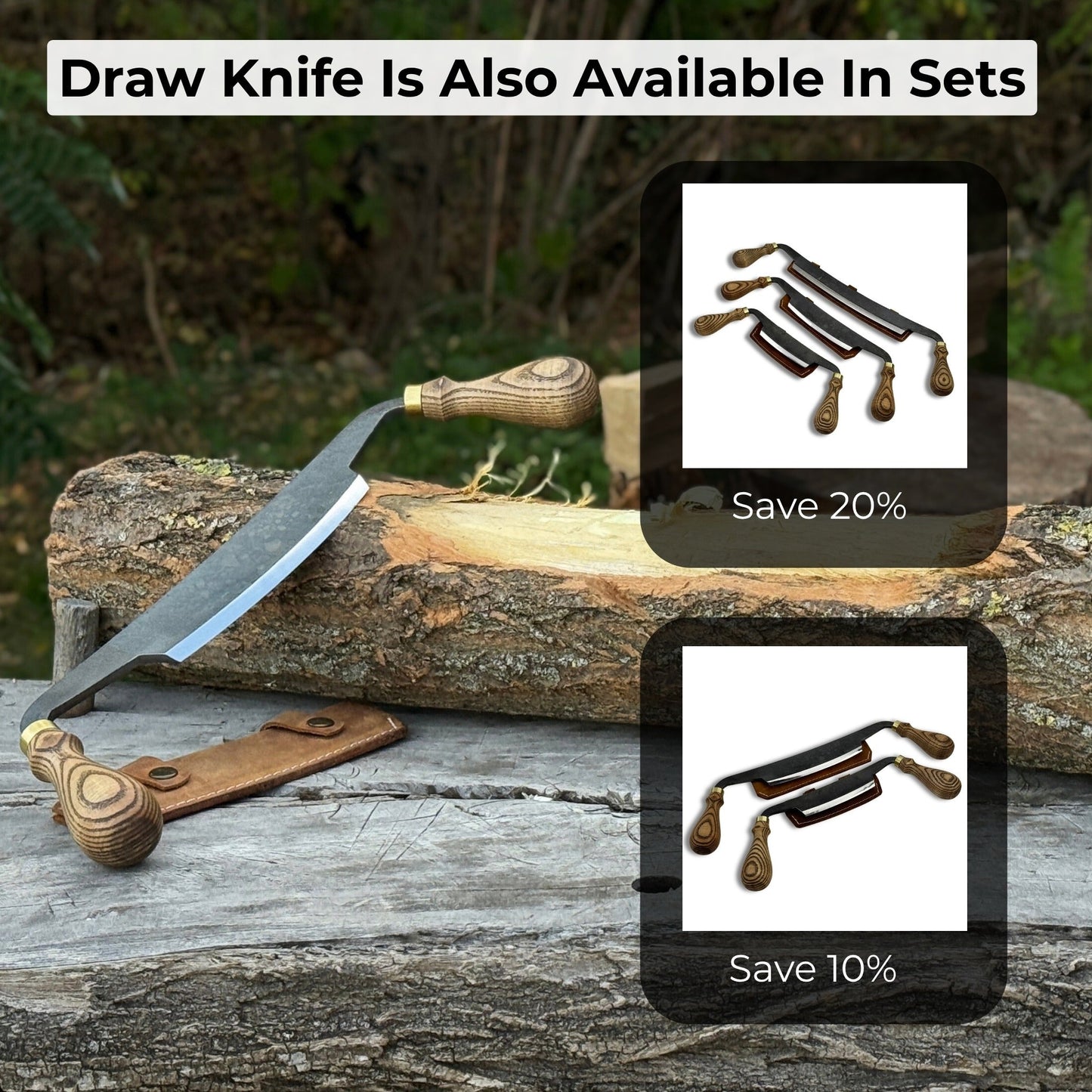 Curved Draw Knife (Push/Pull Shave), 14.5 cm (5.7 inch) Cutting Edge