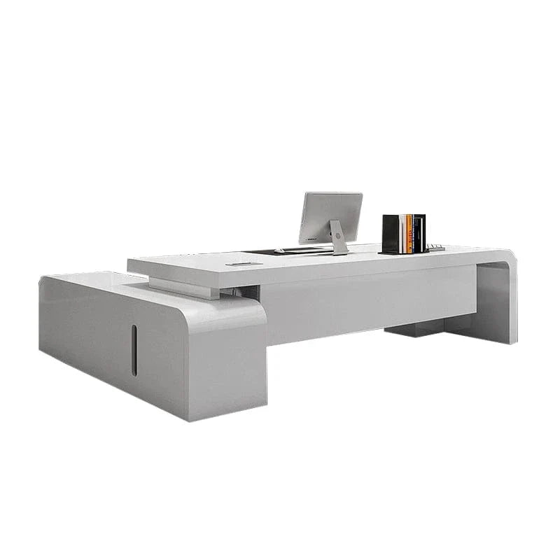 Halcyon · White L-Shaped Executive Desk