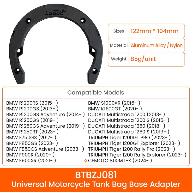 LOBOO Magnetic Motorcycle Tank Bag(4.5-6.5L) – Expandable, Quick Release, Universal Fit