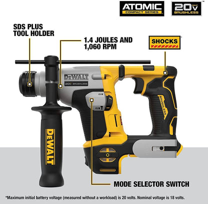 DEWALT DCH172B ATOMIC 20V MAX* 5/8 In. Brushless SDS PLUS Rotary Hammer (Tool Only)